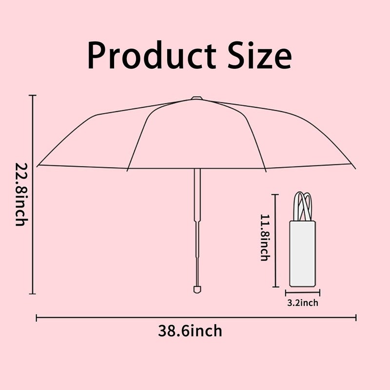 PARTY BUZZ Automatic Windproof Travel Umbrella, Waterproof UV Protection Folding Umbrella, Cartoon Portable Compact Umbrella Easy Auto Open, for Girls and Women - Image 2